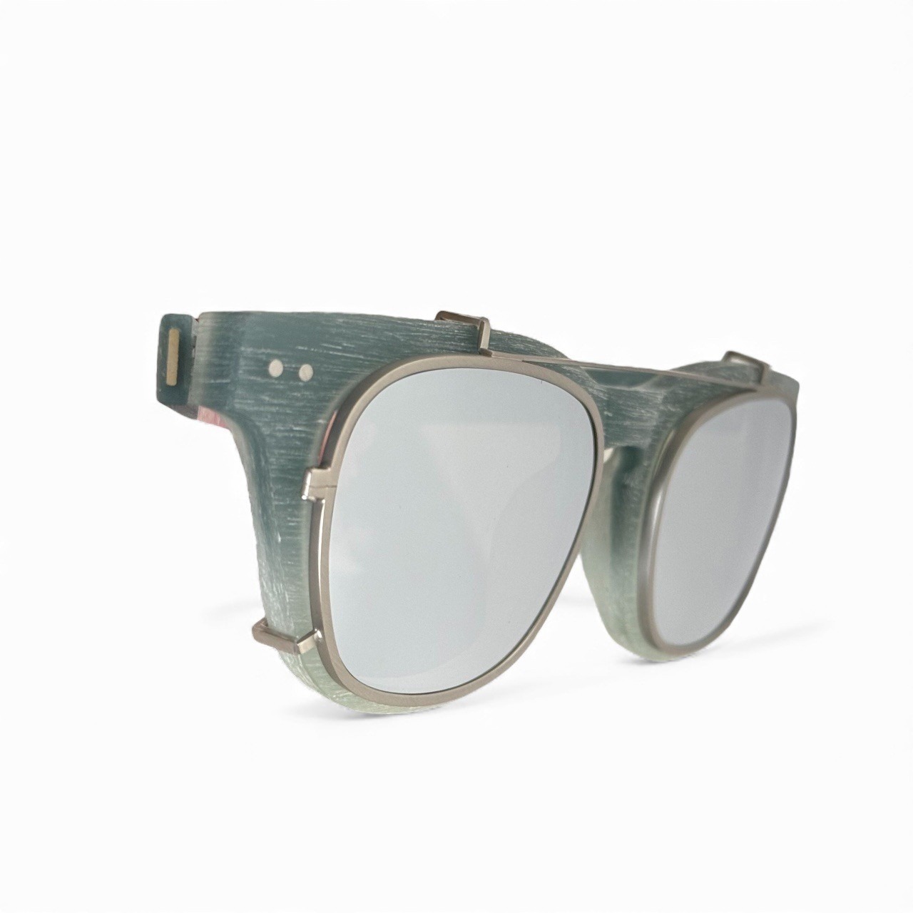 Nwt Lucky Seiectism Matiere Green Sunglasses Mirrored Unisex Cyber Steampunk